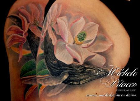 Tattoos - Whale with magnolias - 128052